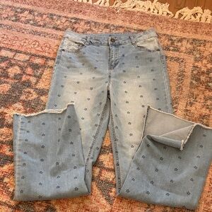 Derek Heart Flower Print Jeans Size 16